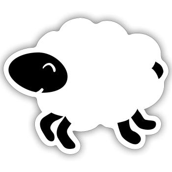 Sheep lamb - Sticker size S (10 x 10 cm) - white matte - Front