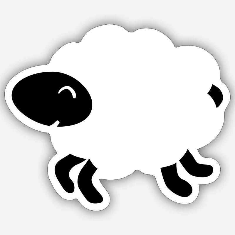 Sheep lamb - Sticker size S (10 x 10 cm) - white matte