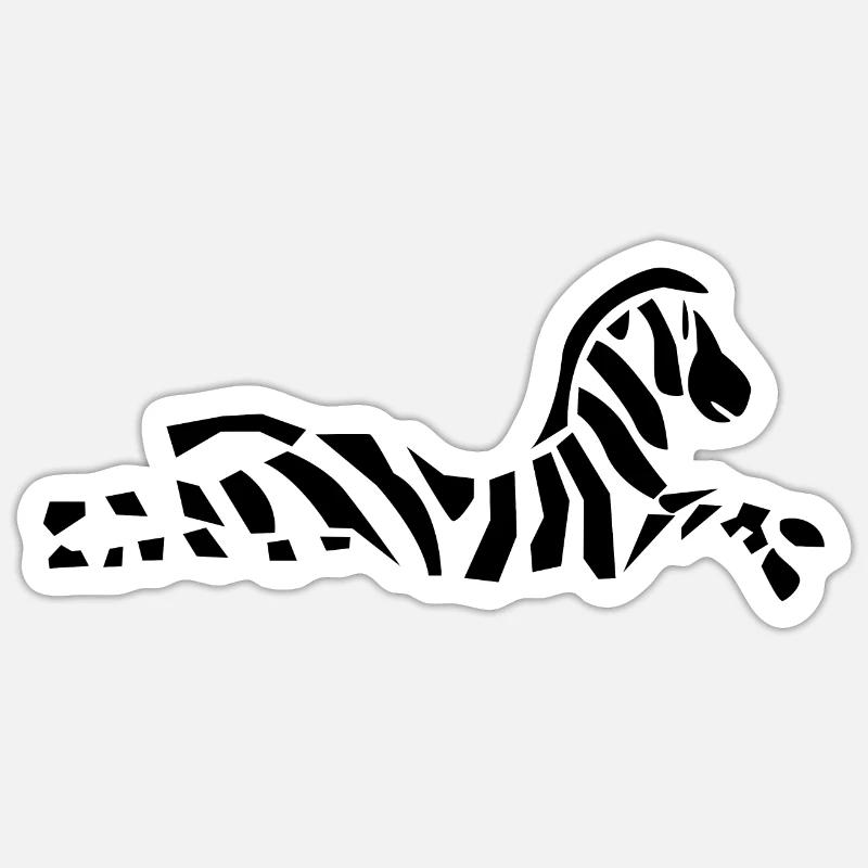 Zebra - Sticker size S (10 x 10 cm) - white matte