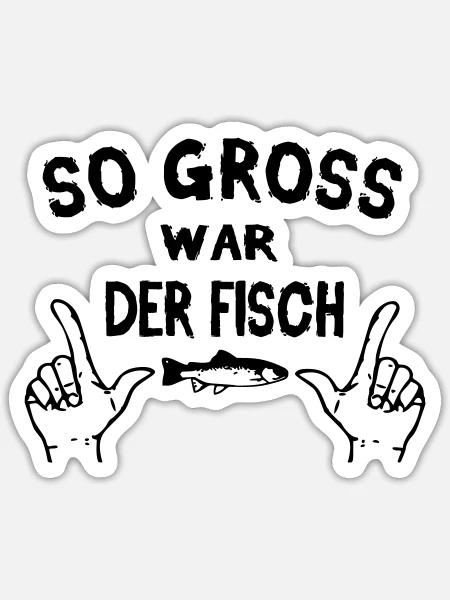 Angeln - Sticker Größe S (10 x 10 cm) - Mattweiß