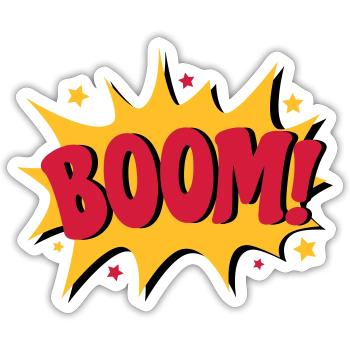 Boom - Sticker Größe S (10 x 10 cm) - Mattweiß - Vorne