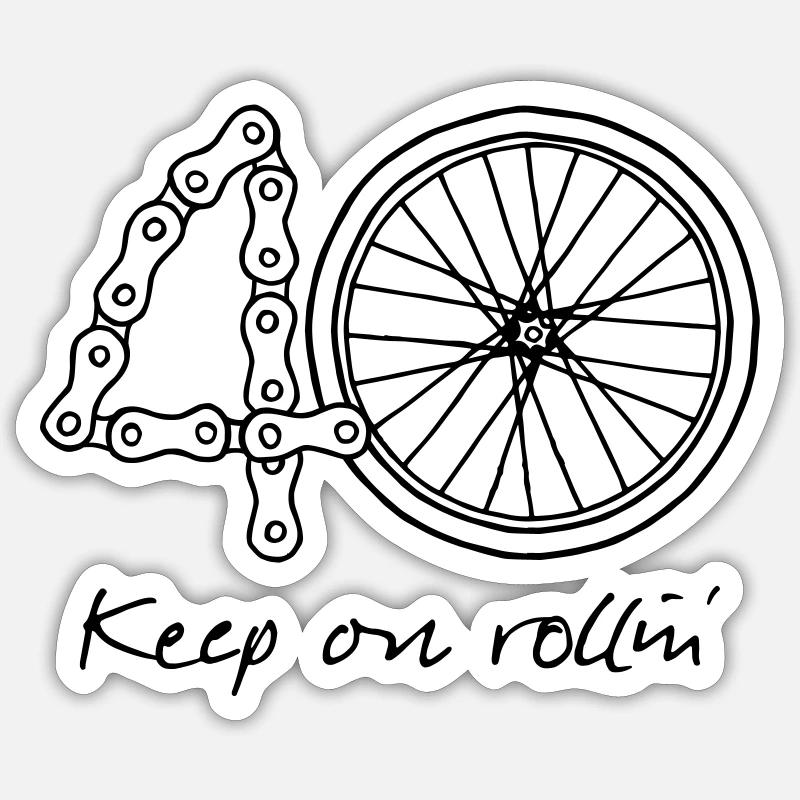 40 - keep on rollin' - Sticker Größe S (10 x 10 cm) - Mattweiß