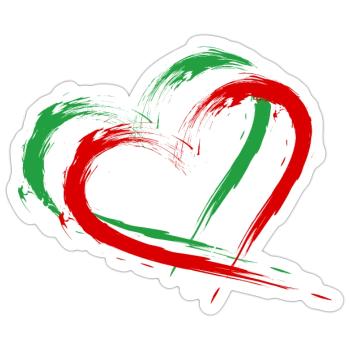 Iran flag heart colors - Sticker size S (10 x 10 cm) - white matte - Front