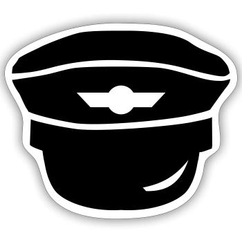 Pilot - Sticker size S (10 x 10 cm) - white matte - Front