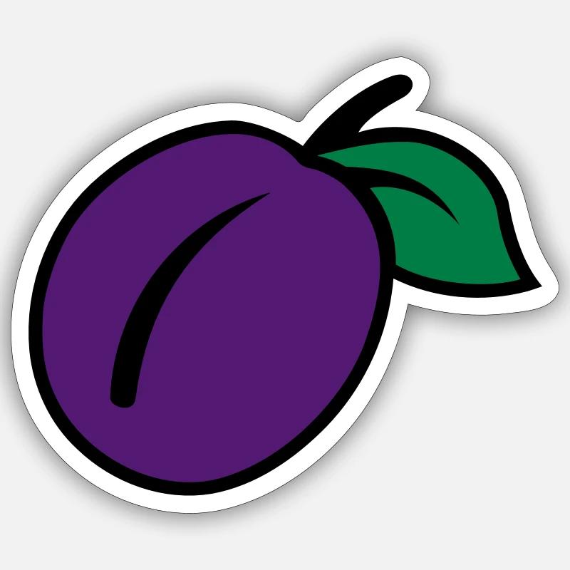 Prune - Sticker taille S (10 x 10 cm) - blanc mat
