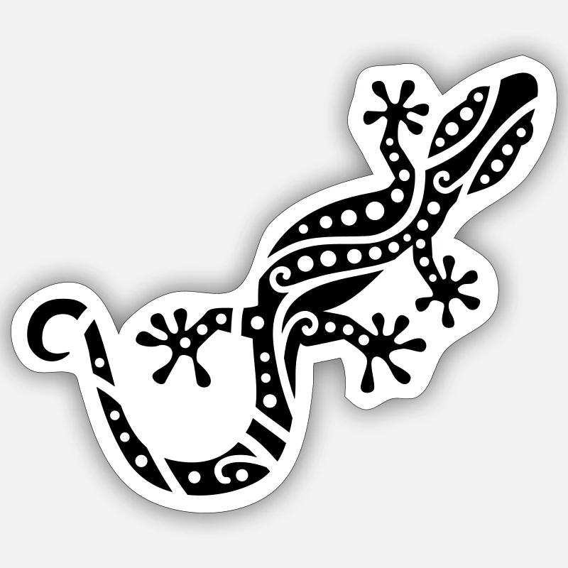 Gecko - Sticker Größe S (10 x 10 cm) - Mattweiß