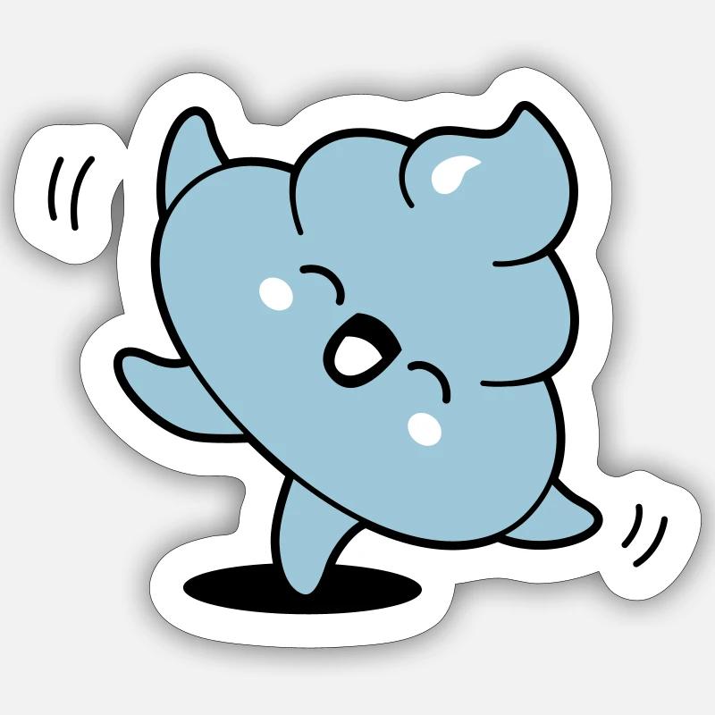 Poo kawaii dancing - Sticker size S (10 x 10 cm) - white matte