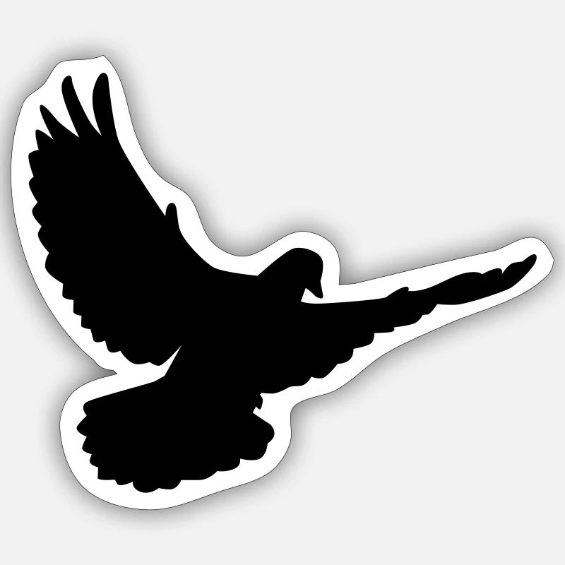 Pigeon - Sticker taille S (10 x 10 cm) - blanc mat