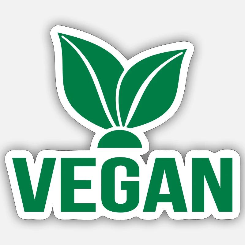 Végétalien Sticker taille S (10 x 10 cm)