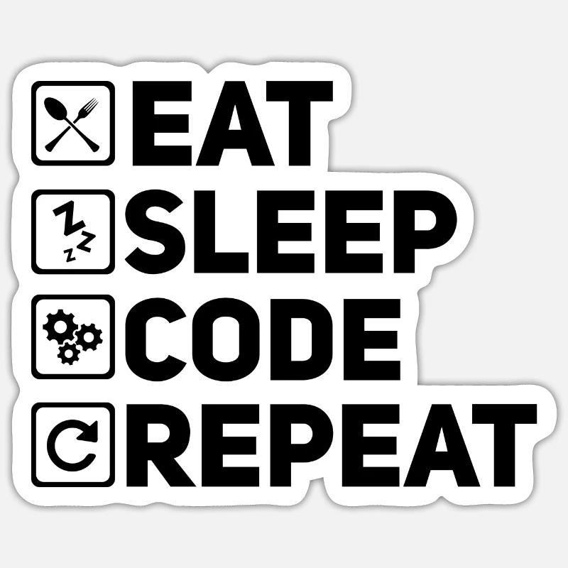 Programmierer: Eat Sleep Code Sticker Größe S (10 x 10 cm)