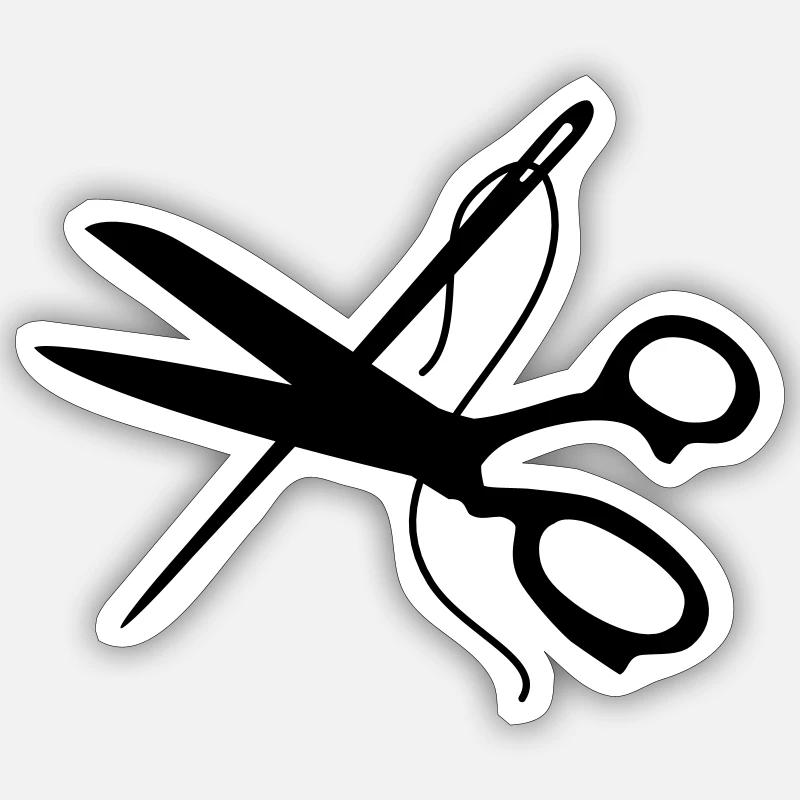 ciseaux - Sticker taille S (10 x 10 cm) - blanc mat