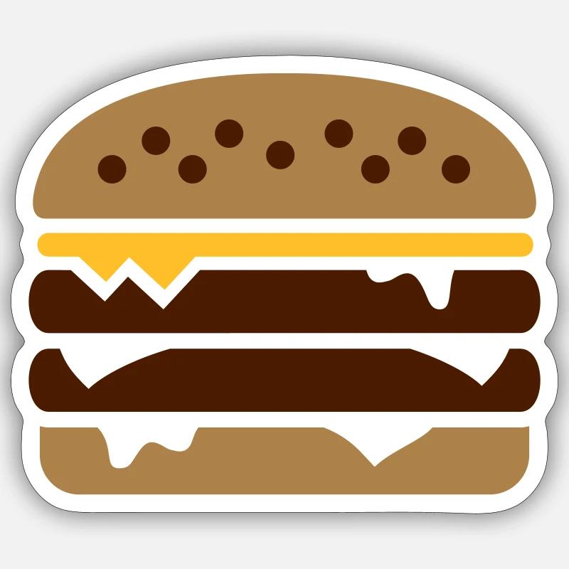 Burger - Sticker Größe S (10 x 10 cm) - Mattweiß
