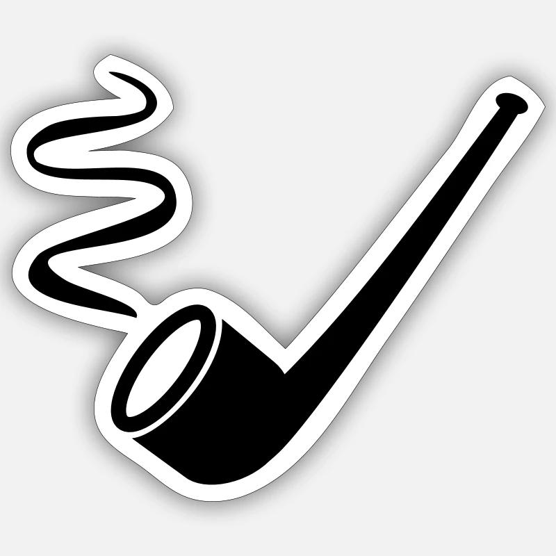 pfeife rauchen raucher geschenk - Sticker Größe S (10 x 10 cm) - Mattweiß