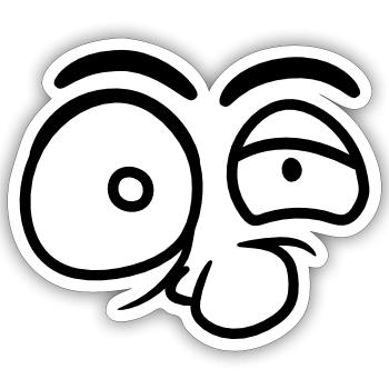 les yeux nez cool professeur fou fou ges - Sticker taille S (10 x 10 cm) - blanc mat - Devant