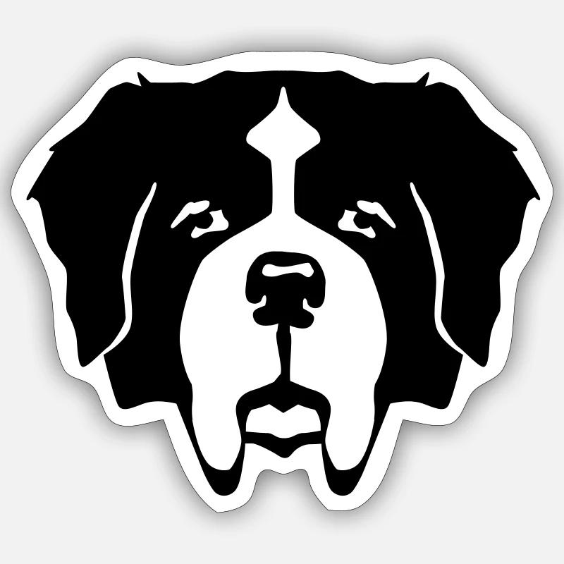 Saint Bernard - Sticker taille S (10 x 10 cm) - blanc mat
