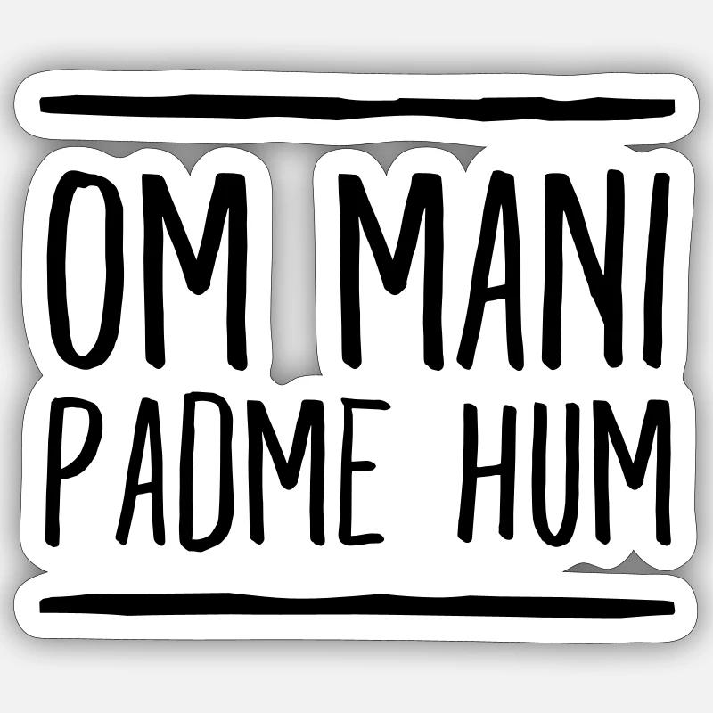 Om Mani Padme Hum - Sticker taille S (10 x 10 cm) - blanc mat