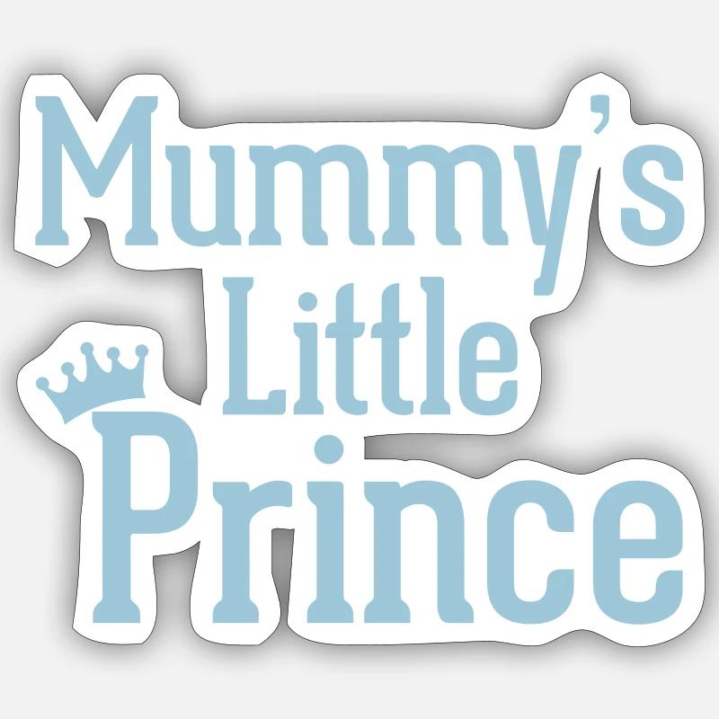 Mummy's Prince - Sticker taille S (10 x 10 cm) - blanc mat