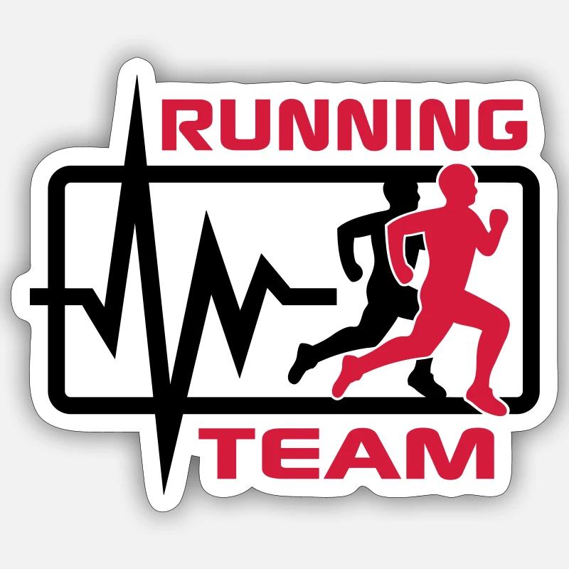 Running Team - Sticker Größe S (10 x 10 cm) - Mattweiß