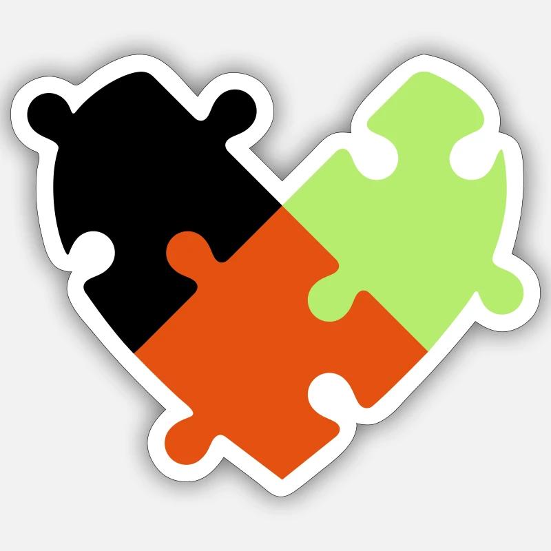 Puzzle del cuore Adesivo