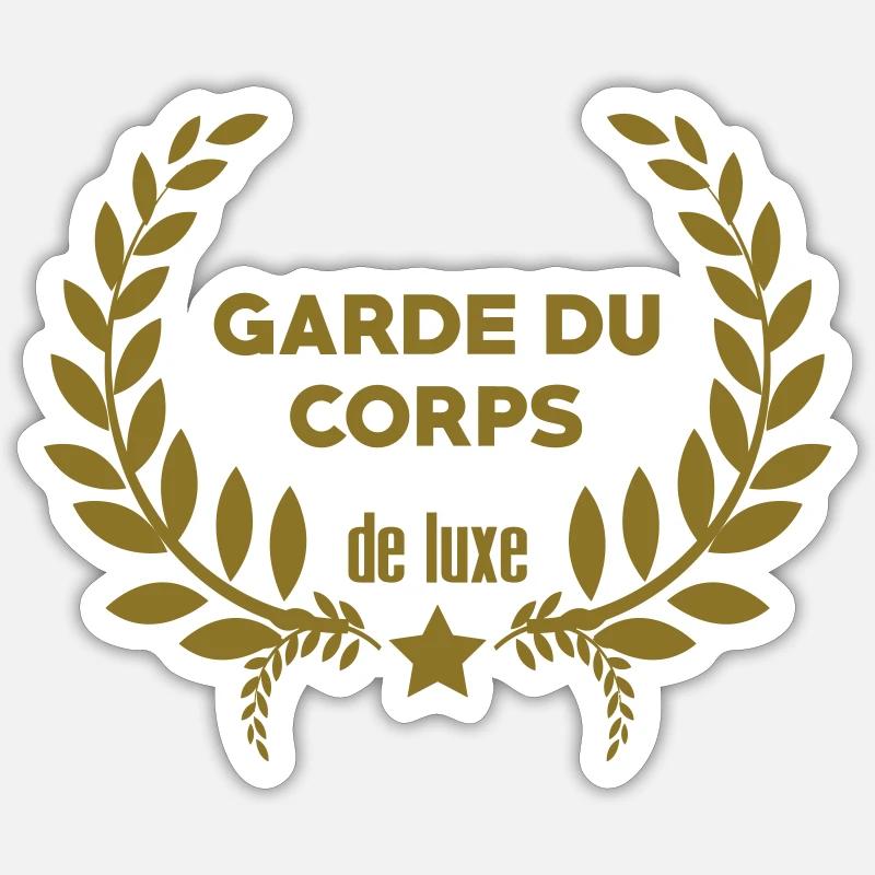 Garde du Corps / Agent de Sécurité / Surveillance - Sticker taille S (10 x 10 cm) - blanc mat