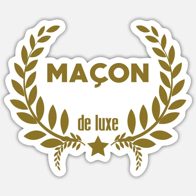 Maçon / Maçonnerie / Maconnerie / Macon - Sticker taille S (10 x 10 cm) - blanc mat