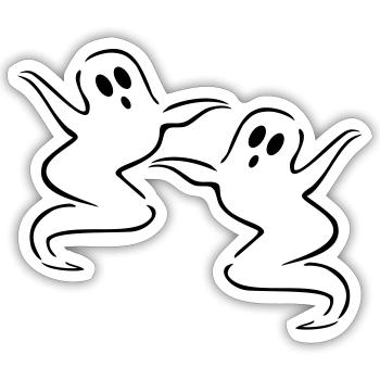 gespenster geist halloween - Sticker Größe S (10 x 10 cm) - Mattweiß - Vorne