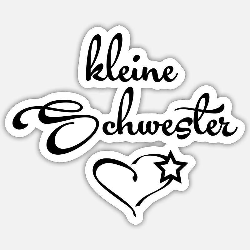 Kleine Schwester - Sticker Größe S (10 x 10 cm) - Mattweiß