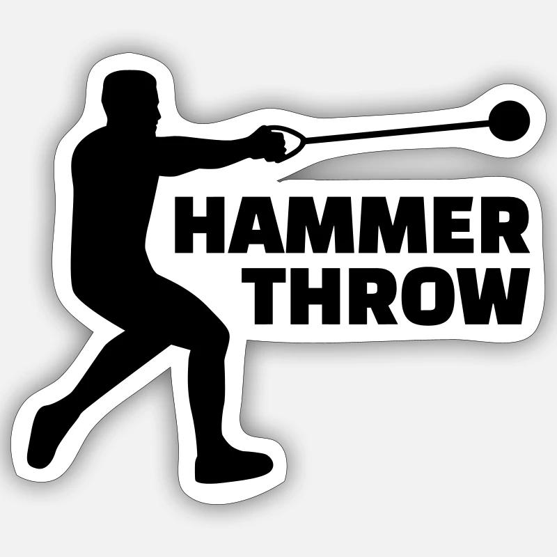 Hammerwurf - Sticker Größe S (10 x 10 cm) - Mattweiß