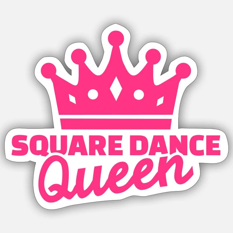 Square dance queen - Sticker size S (10 x 10 cm) - white matte