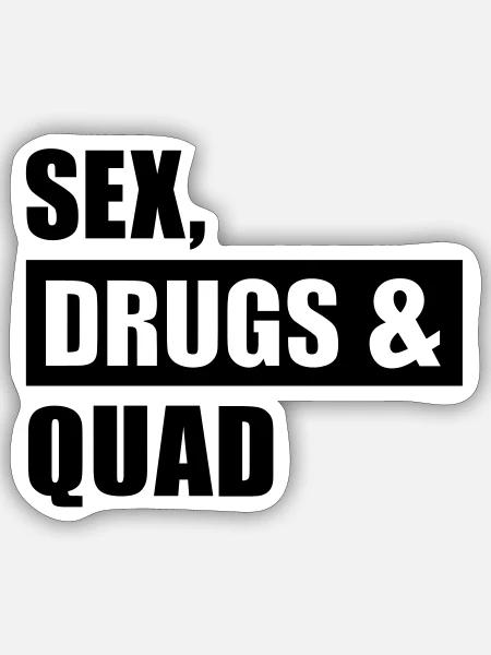 Quad - Sticker Größe S (10 x 10 cm) - Mattweiß