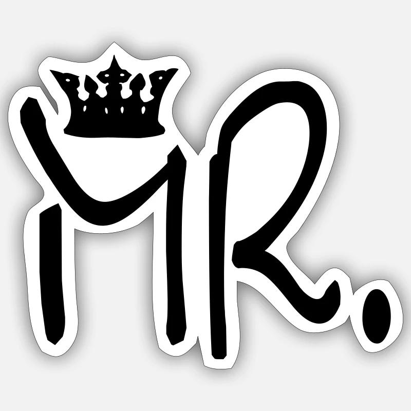 mr_krone - Sticker Größe S (10 x 10 cm) - Mattweiß