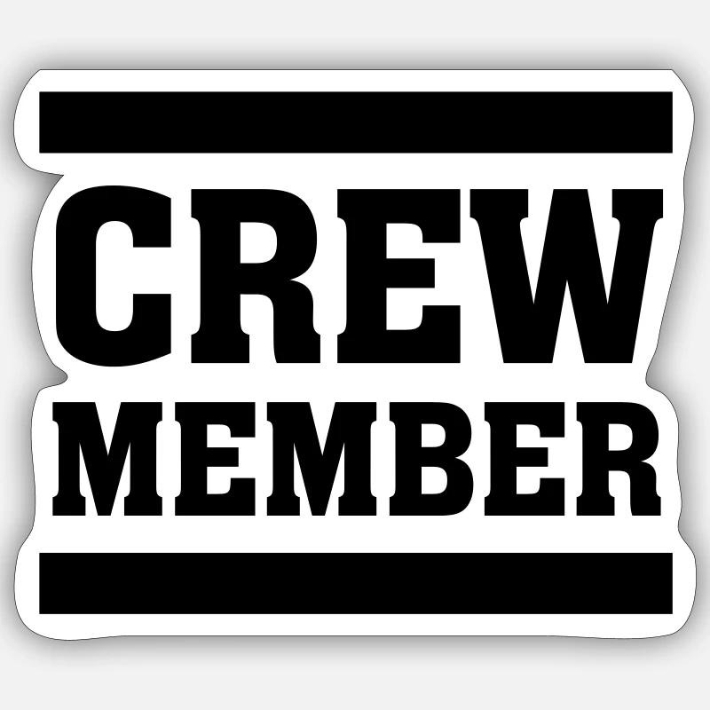Crew Member - Sticker taille S (10 x 10 cm) - blanc mat