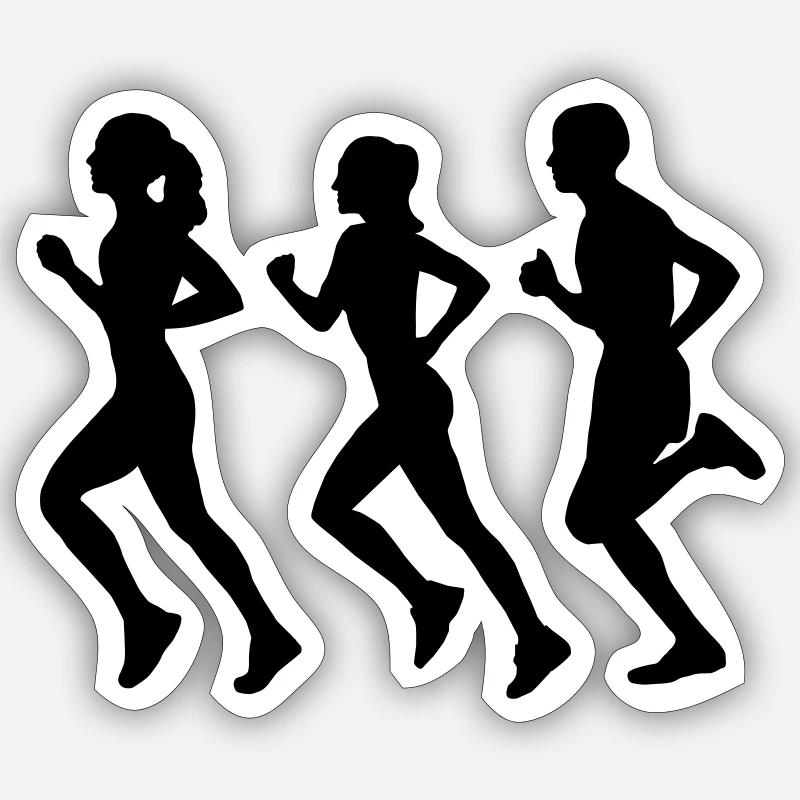 Running Group (Silhouette) Sticker Größe S (10 x 10 cm)