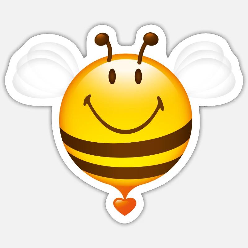 Smiley Bee - Sticker size S (10 x 10 cm) - white matte
