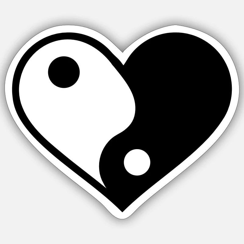 Yin yang - Sticker taille S (10 x 10 cm) - blanc mat