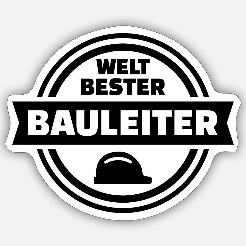 Bauleiter - Sticker Größe S (10 x 10 cm) - Mattweiß