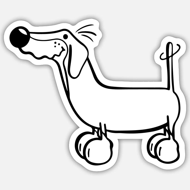 Der Dackel Sticker Größe S (10 x 10 cm)