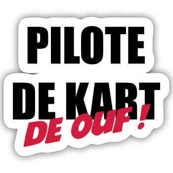 Go-Kart / Karting / Kart / Fahrer - Sticker Größe S (10 x 10 cm) - Mattweiß - Vorne