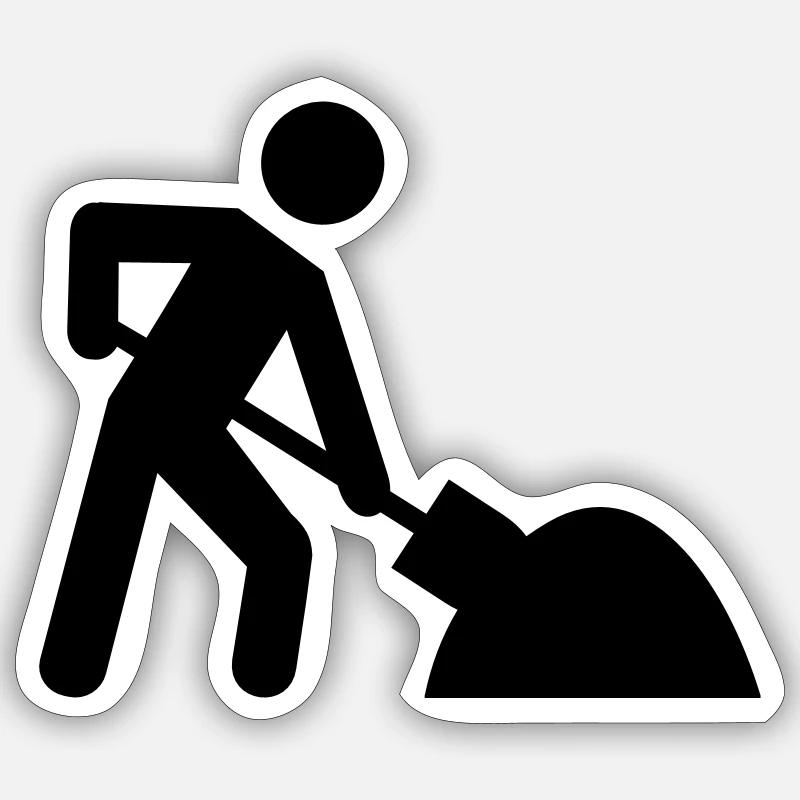 Construction worker - Sticker size S (10 x 10 cm) - white matte