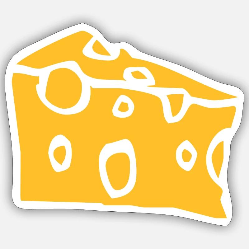 cheese - Sticker taille S (10 x 10 cm) - blanc mat