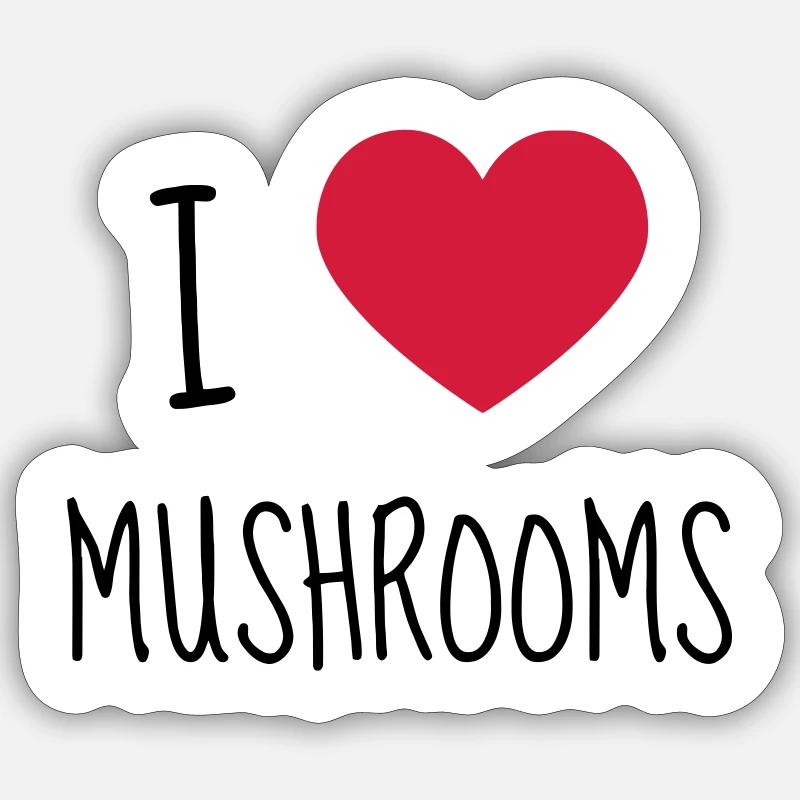 Chasse aux champignons / Champignon / Cueillette - Sticker taille S (10 x 10 cm) - blanc mat