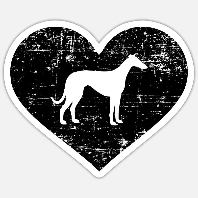 Whippet - Sticker taille S (10 x 10 cm) - blanc mat