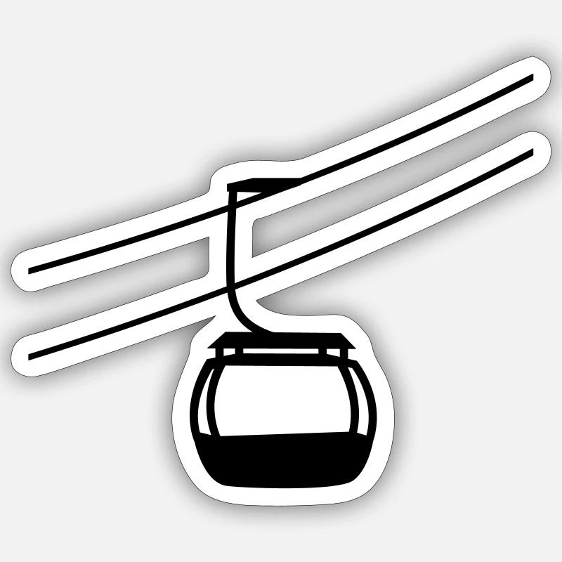 eine einzelne gondelbahn seilbahn gondel winter ur Sticker Größe S (10 x 10 cm)