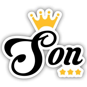 Sohn / Tochter / Familie / Mädchen - Sticker Größe S (10 x 10 cm) - Mattweiß - Vorne