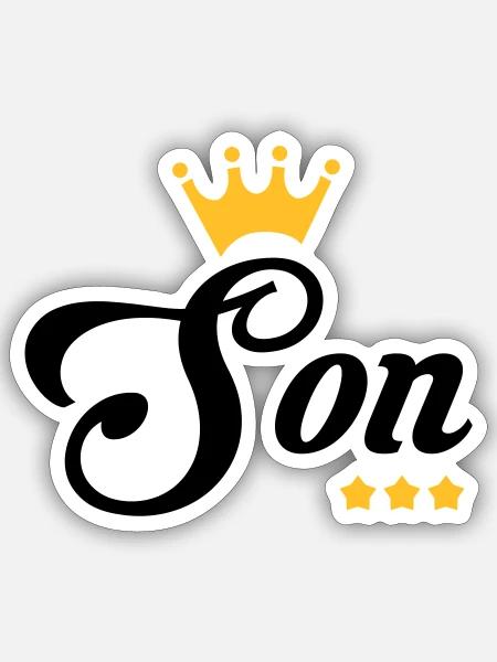 Sohn / Tochter / Familie / Mädchen - Sticker Größe S (10 x 10 cm) - Mattweiß