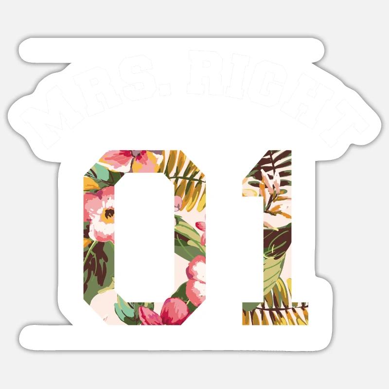 Mrs Right 01 - Sticker taille S (10 x 10 cm) - blanc mat