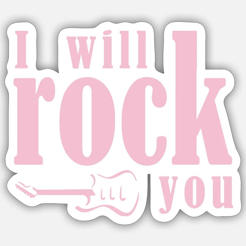 Neonato rock - scritta rosa in inglese - Sticker formato S (10 x 10 cm) - bianco opaco