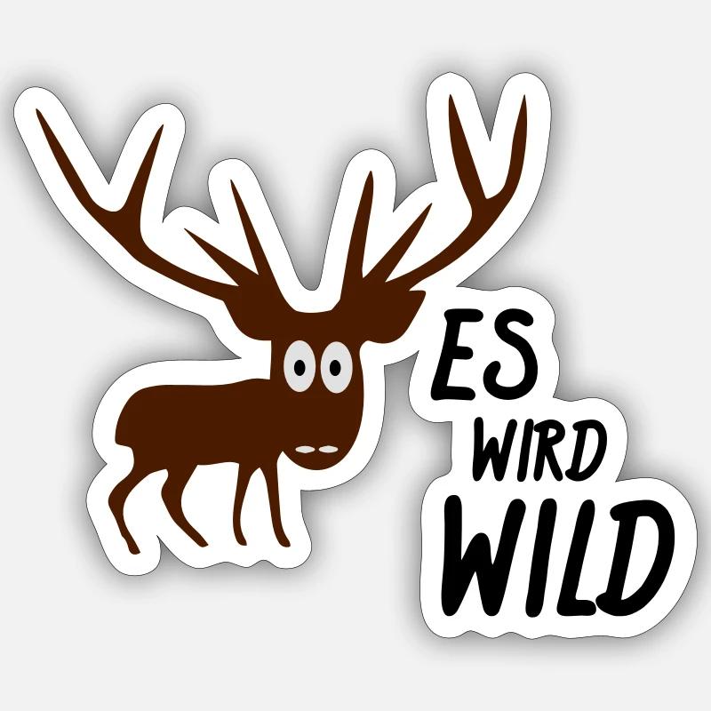 es wird wild - Sticker Größe S (10 x 10 cm) - Mattweiß