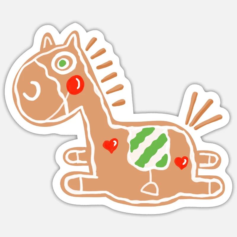 Pfefferkuchen Pferd - Lebkuchen - Backen - Gebäck Sticker Größe S (10 x 10 cm)