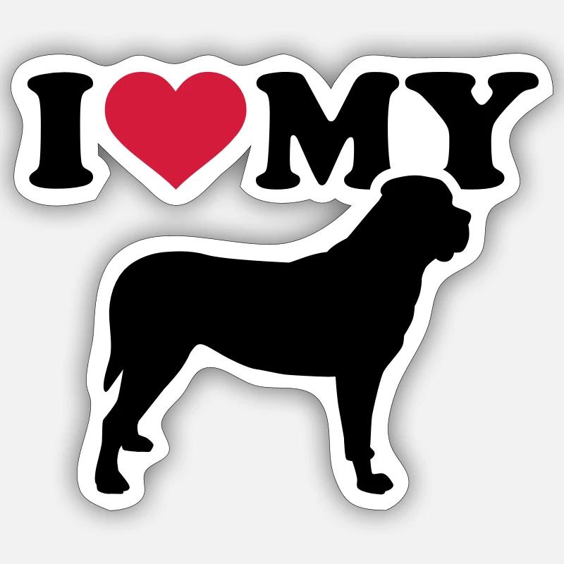 Mastiff - Sticker taille S (10 x 10 cm) - blanc mat